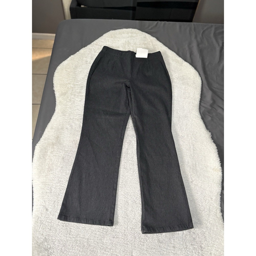 New White Stag Womens Pull On‎ Flat Front Bootcut Pants Gray Size Large Petite